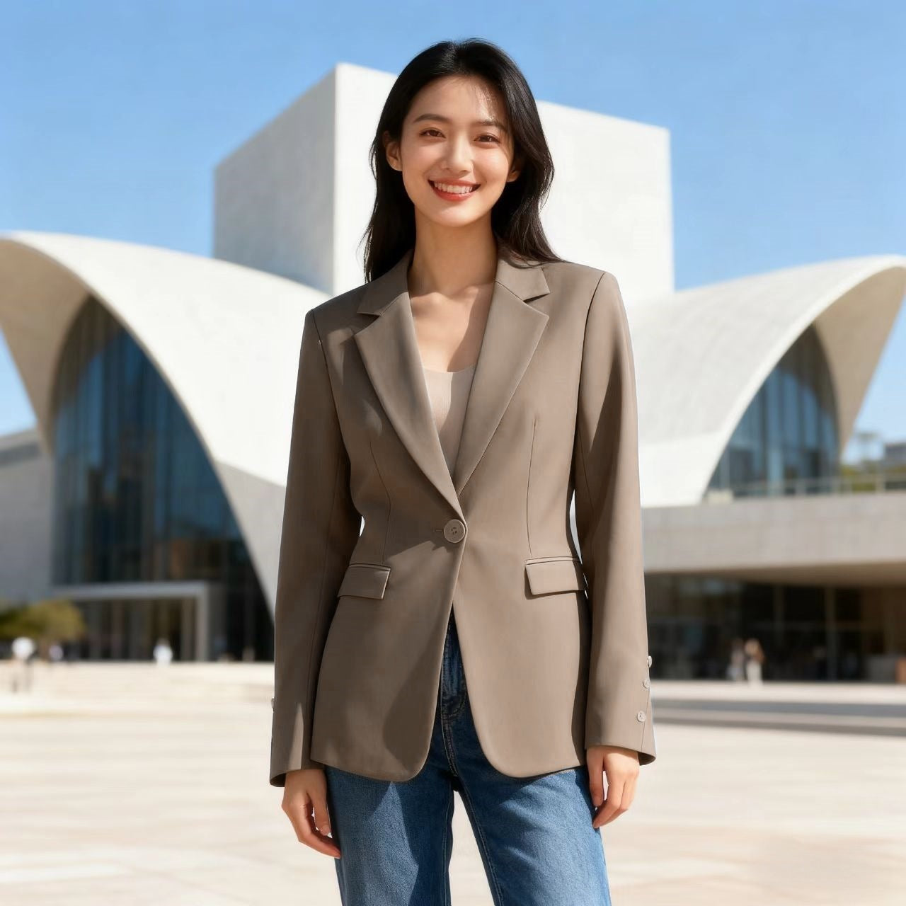 Women's One Button Blazer