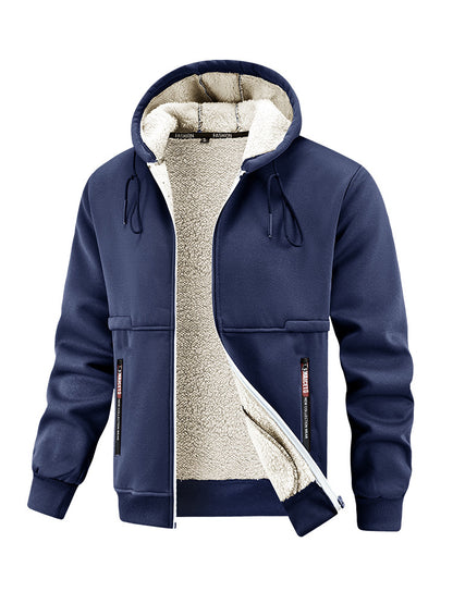 Mens Thickened Winter Outdoor Lambswool Jacket
