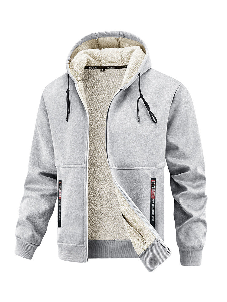 Mens Thickened Winter Outdoor Lambswool Jacket