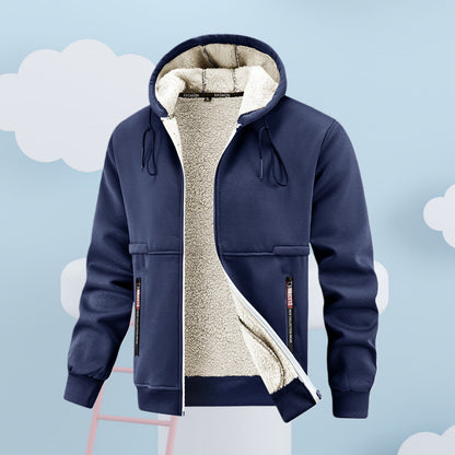 Mens Thickened Winter Outdoor Lambswool Jacket