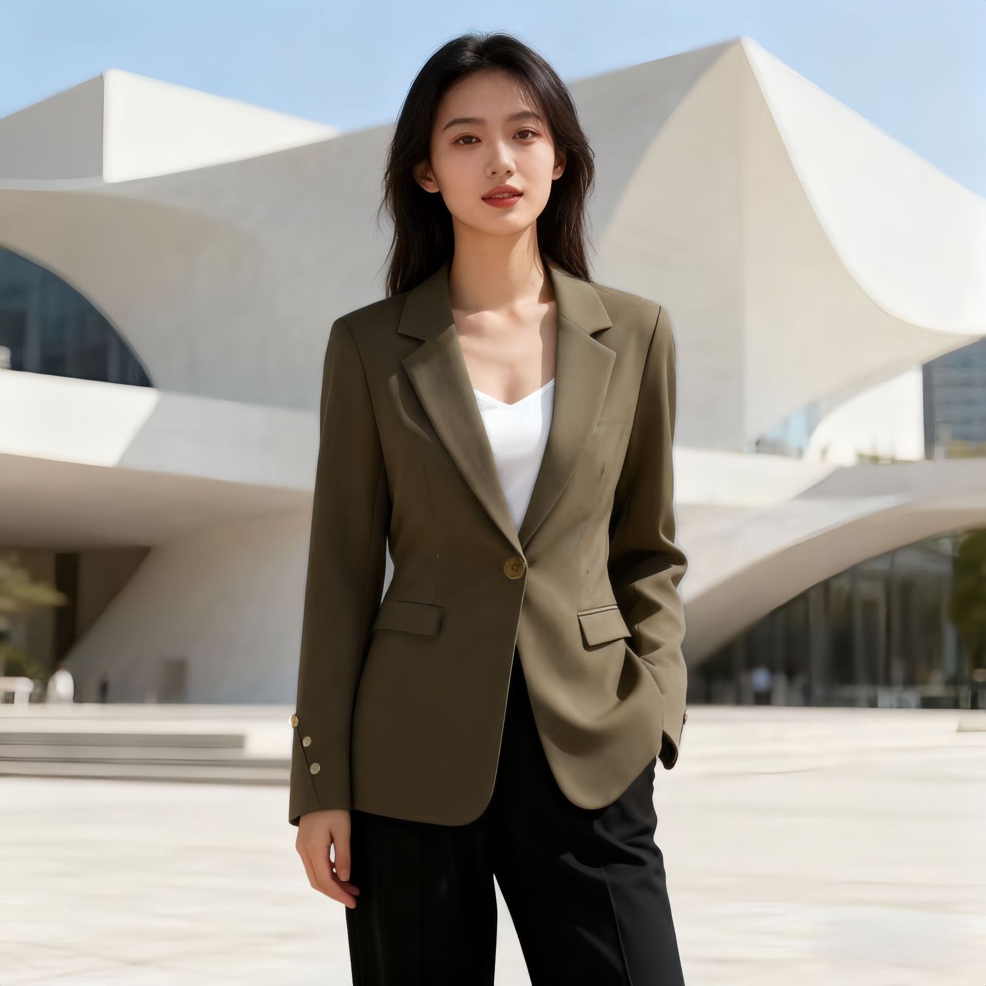 Women's One Button Blazer