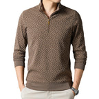 Long Sleeve Zipper And Lapel Casual Stand Collar Bottoming T-shirt
