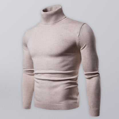 Lapel collar all-match wool men's thick bottoming knitted sweater  cracker Khaki