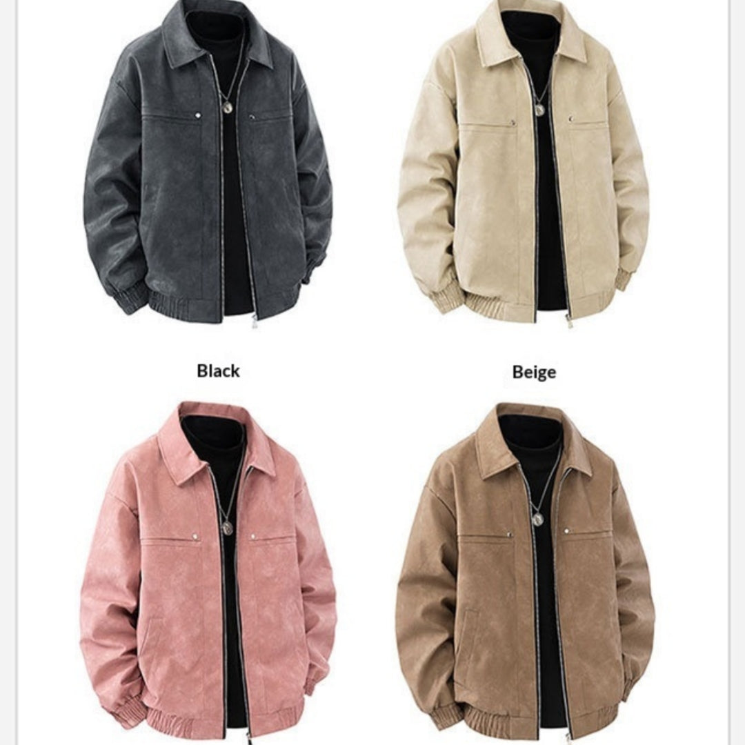Mens American-style Vintage Solid-color Lapel Jacket Secondary image