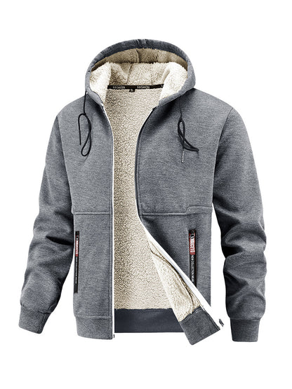 Mens Thickened Winter Outdoor Lambswool Jacket