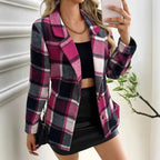 Loose Plaid Jacket Blazer Versatile