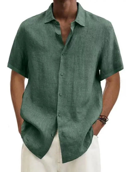 Men's Woven Casual Short Sleeve Shirt - Ladoj