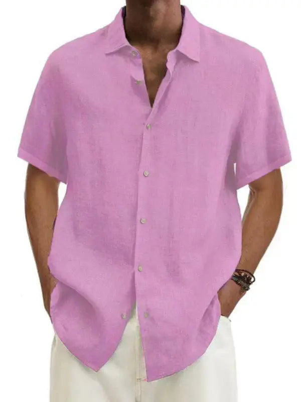 Men's Woven Casual Short Sleeve Shirt - Ladoj