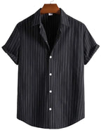 Men's Fashion Trend Casual Striped Short Sleeve Shirt - Ladoj