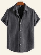 Men's Fashion Trend Casual Striped Short Sleeve Shirt - Ladoj