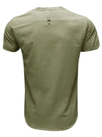 Men's woven solid color short-sleeved cotton and linen shirt - Ladoj