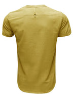 Men's woven solid color short-sleeved cotton and linen shirt - Ladoj