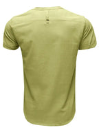 Men's woven solid color short-sleeved cotton and linen shirt - Ladoj