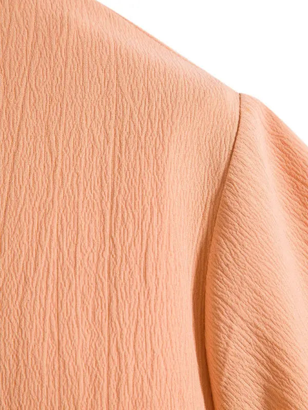 New Men's Short Sleeve Loose Solid Color Button Cotton Linen Shirt - Ladoj