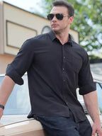 Men's short sleeve loose casual shirt - Ladoj