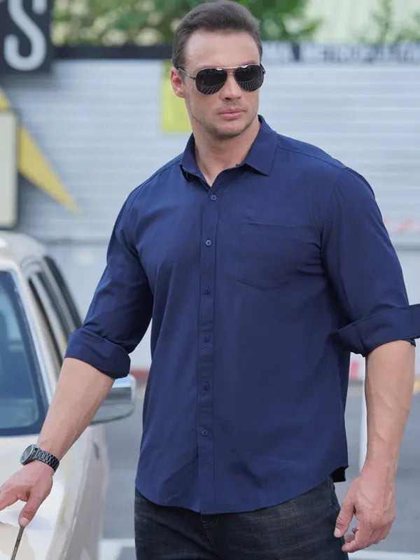 Men's short sleeve loose casual shirt - Ladoj