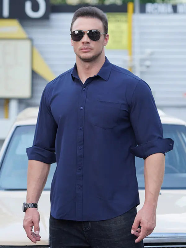 Men's short sleeve loose casual shirt - Ladoj