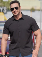 Men's Stretch Thin Short Sleeve Shirt - Ladoj