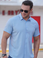 Men's Stretch Thin Short Sleeve Shirt - Ladoj