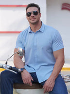 Men's Stretch Thin Short Sleeve Shirt - Ladoj