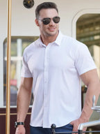 Men's Stretch Thin Short Sleeve Shirt - Ladoj