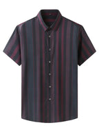 Men's striped short-sleeved shirt - Ladoj