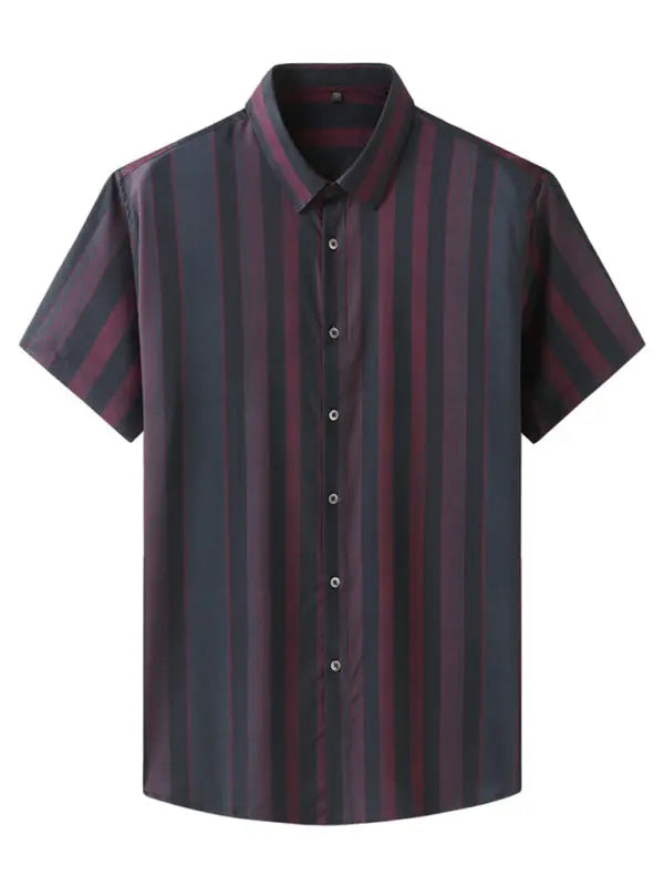 Men's striped short-sleeved shirt - Ladoj
