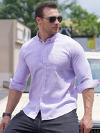 New Plus Size Men's Striped Long Sleeve Shirt - Ladoj