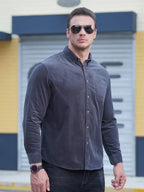 Men's Casual Loose Fashionable Corduroy Long Sleeve Shirt - Ladoj