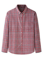 Men's Brushed Long Sleeve Shirt Casual Plaid Long Sleeve - Ladoj
