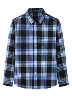 Men's Brushed Long Sleeve Shirt Casual Plaid Long Sleeve - Ladoj