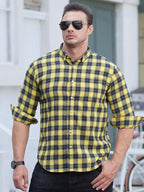 Men's Brushed Long Sleeve Shirt Casual Plaid Long Sleeve - Ladoj