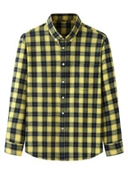 Men's Brushed Long Sleeve Shirt Casual Plaid Long Sleeve - Ladoj