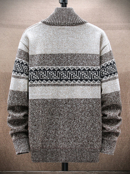 Men's new fashion stand-up collar cardigan sweater zipper style sweater