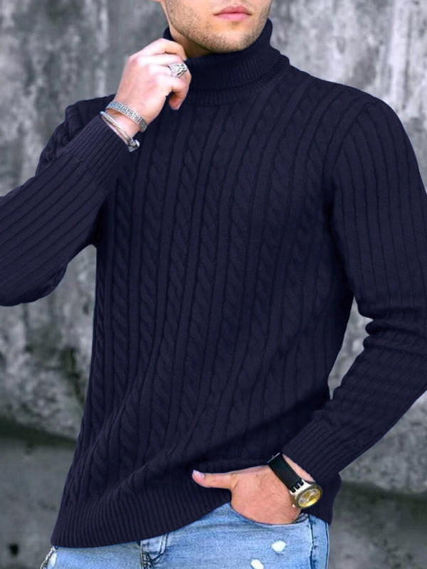 Men's turtleneck casual tight stretch sweater Image secondaire du produit