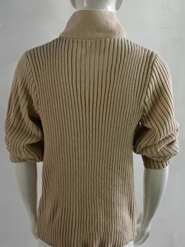 Men's Fashion Cable Knit Shawl Collar Sweater