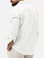 Men's new multi-pocket casual long-sleeved shirt top - Ladoj