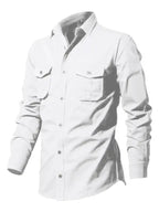 Men's new multi-pocket casual long-sleeved shirt top - Ladoj