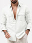 Men's new multi-pocket casual long-sleeved shirt top - Ladoj