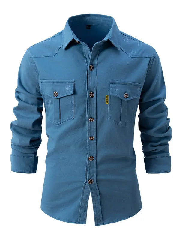 Men's Casual Fashion Business Long Sleeve Shirt - Ladoj