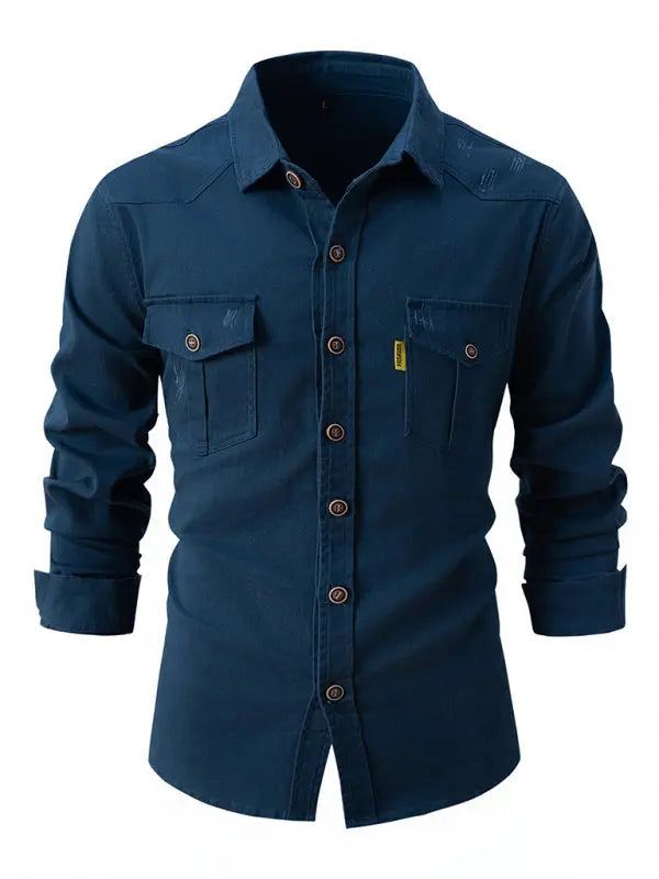 Men's Casual Fashion Business Long Sleeve Shirt - Ladoj