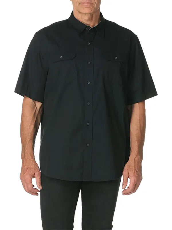 Men's Casual Solid Color Classic Short Sleeve Shirt - Ladoj