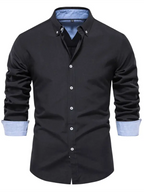 Men's casual versatile fashion solid color long-sleeved top - Ladoj