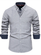 Men's casual versatile fashion solid color long-sleeved top - Ladoj