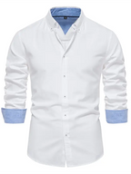 Men's casual versatile fashion solid color long-sleeved top - Ladoj