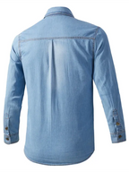 Men's casual workwear long-sleeved denim shirt - Ladoj