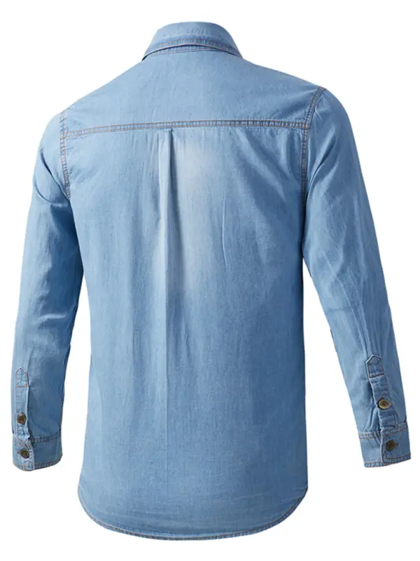 Men's casual workwear long-sleeved denim shirt - Ladoj