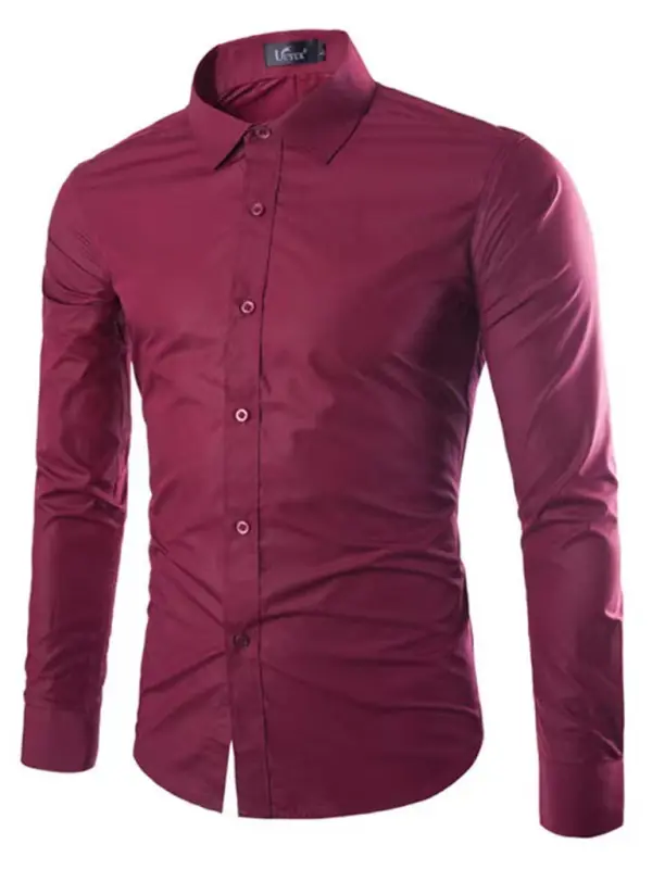 Casual lapel non-iron long-sleeved shirt - Ladoj