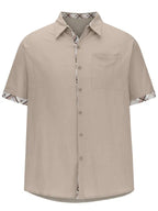 Men's Vacation Short Sleeve Contrast Lapel Shirt - Ladoj