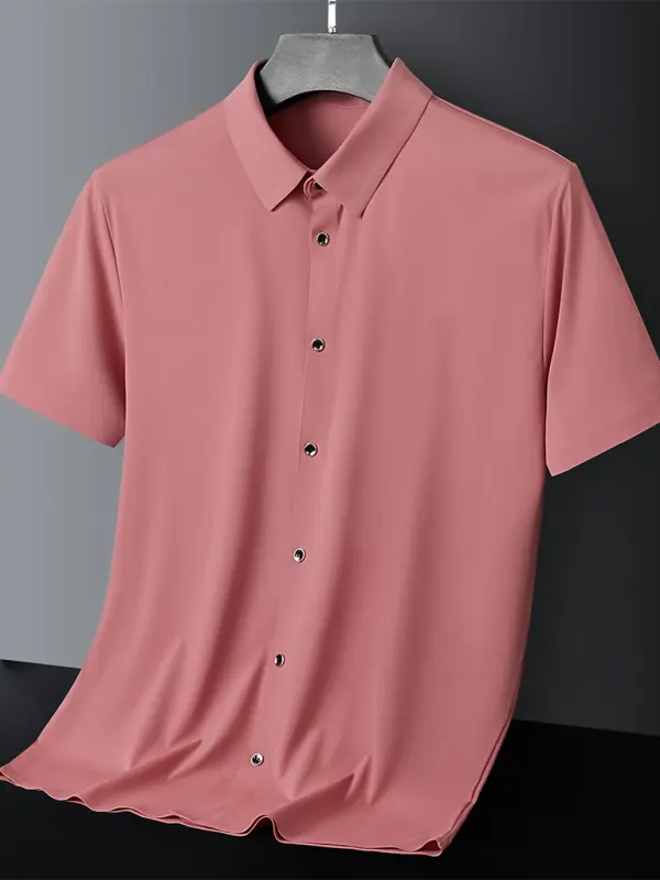 Men's light ice silk high elastic short sleeve shirt - Ladoj